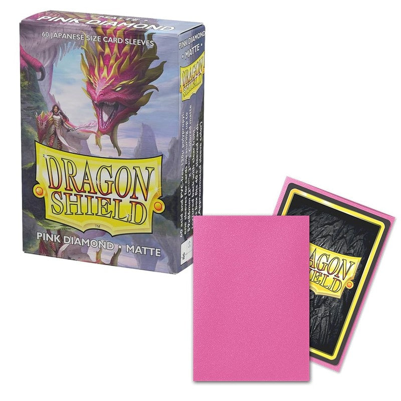 60 Small Dragon Shield Sleeves - Matte Pink Diamond - Small Japanese Size