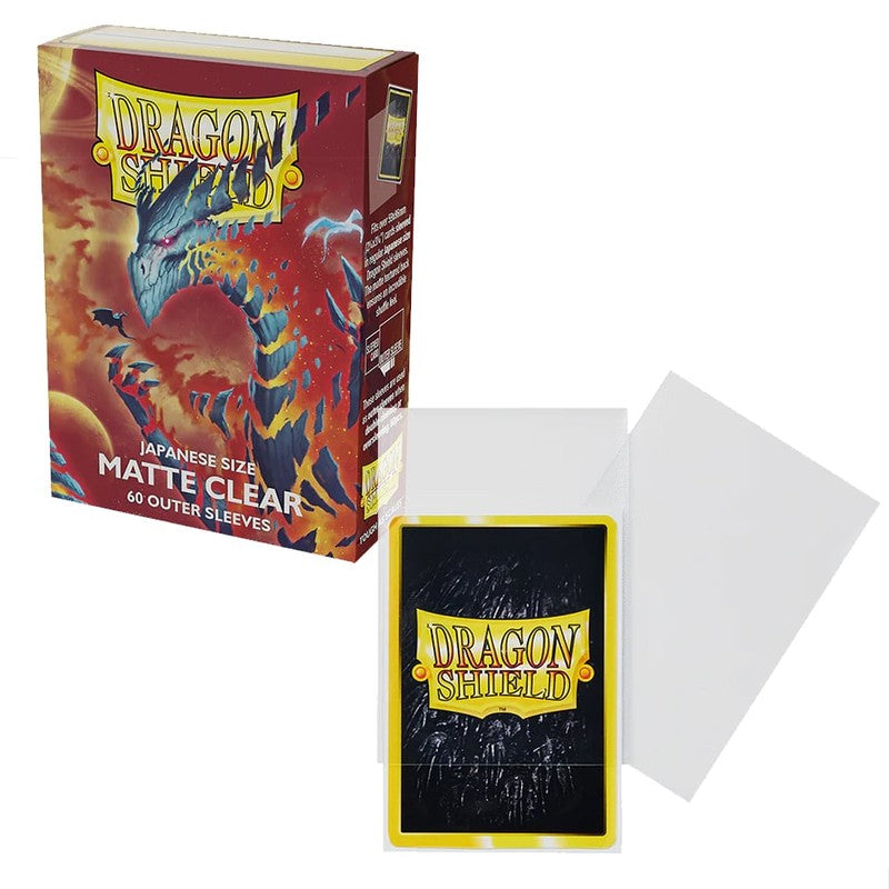 60 Small Dragon Shield Outer Sleeves - Matte Clear - Small Japanese Size