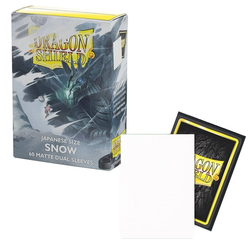 60 Small Dragon Shield Sleeves - Dual Matte Snow - Small Japanese Size