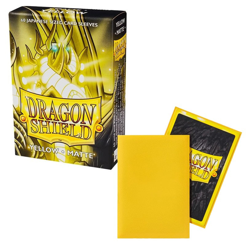 60 Small Dragon Shield Sleeves - Matte Yellow - Small Japanese Size