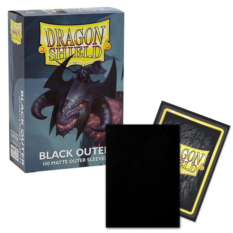 100 Dragon Shield Outer Sleeves - Black Matte - Standard Size