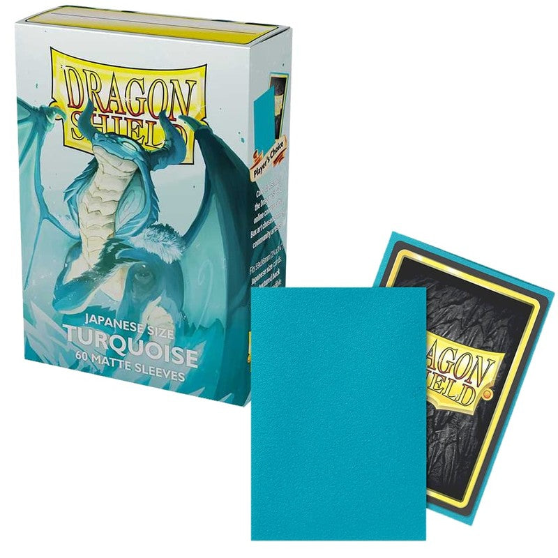 60 Small Dragon Shield Sleeves - Matte Turquoise - Small Japanese Size
