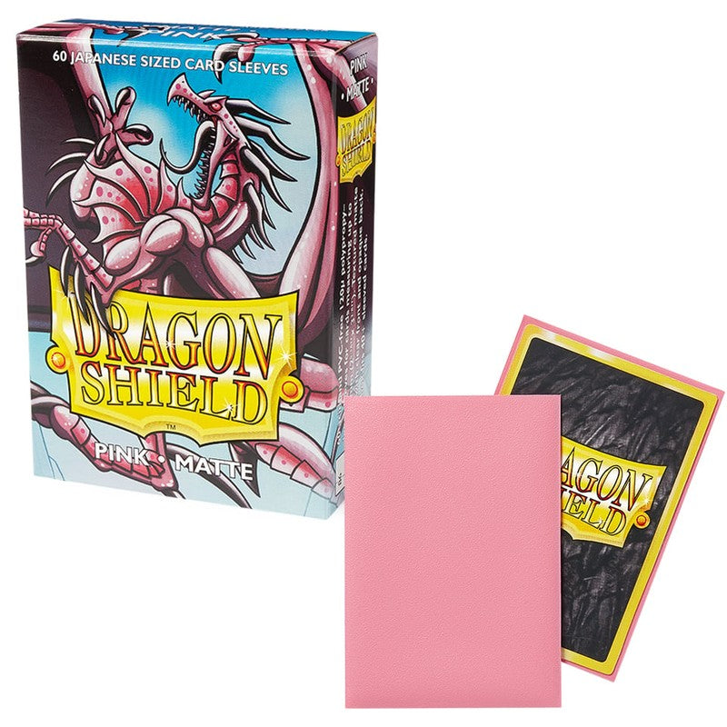 60 Small Dragon Shield Sleeves - Matte Pink - Small Japanese Size