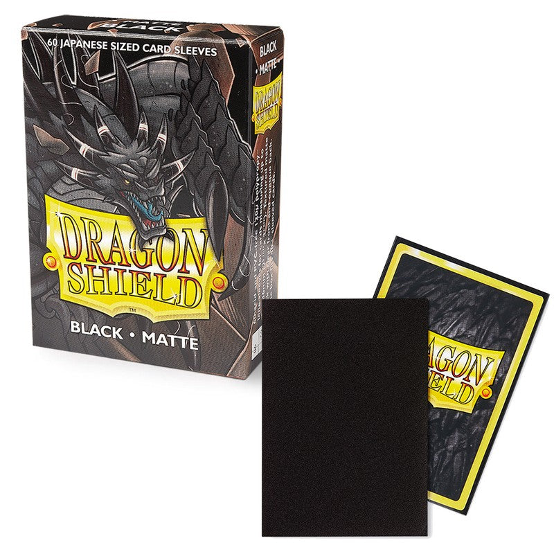 60 Small Dragon Shield Sleeves - Matte Black - Small Japanese Size